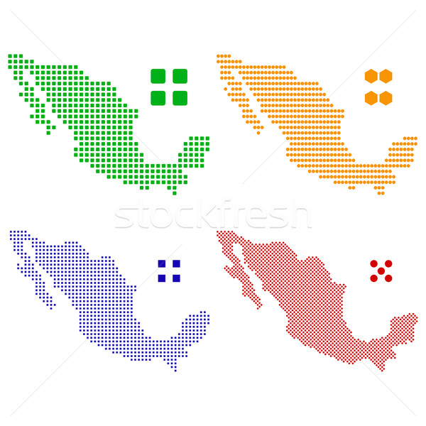 Messico vettore diverso pixel mappa verde Foto d'archivio © tshooter