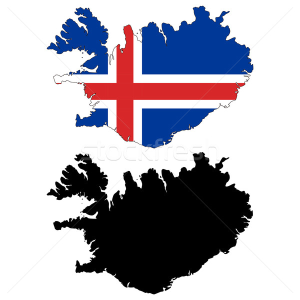 Islandia Pokaż banderą niebieski kraju rysunek Zdjęcia stock © tshooter