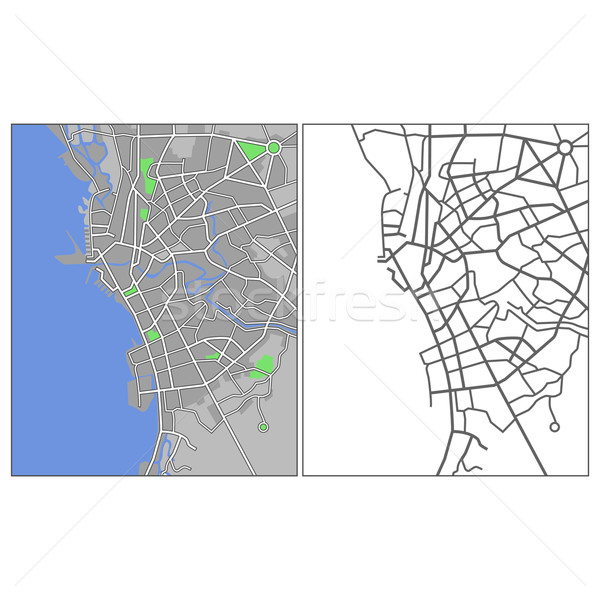 Stok fotoğraf: Manila · harita · yol · arka · plan · mavi