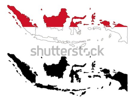 Indonezja Pokaż banderą czerwony wykres profil Zdjęcia stock © tshooter