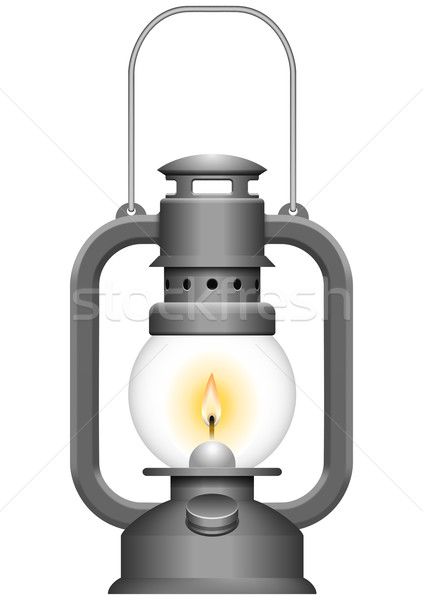 Layered vector illustration of Old Kerosene Lamp. Stock photo © tshooter