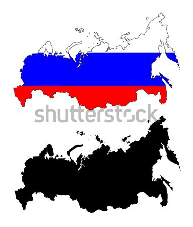 [[stock_photo]]: Russie · carte · pavillon · bleu · graphique · dessin
