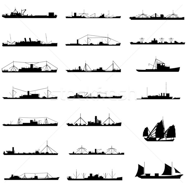 Vrachtschip 20 verschillend reizen schip zwarte Stockfoto © tshooter