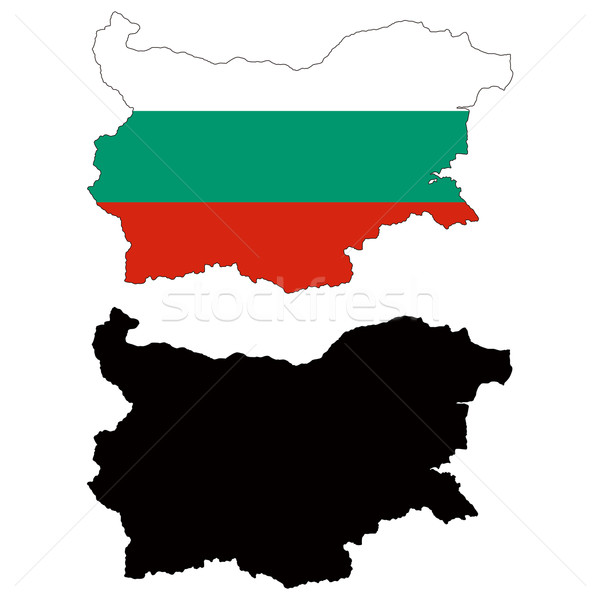 Bulgarien Karte Flagge Land Zeichnung Profil Stock foto © tshooter