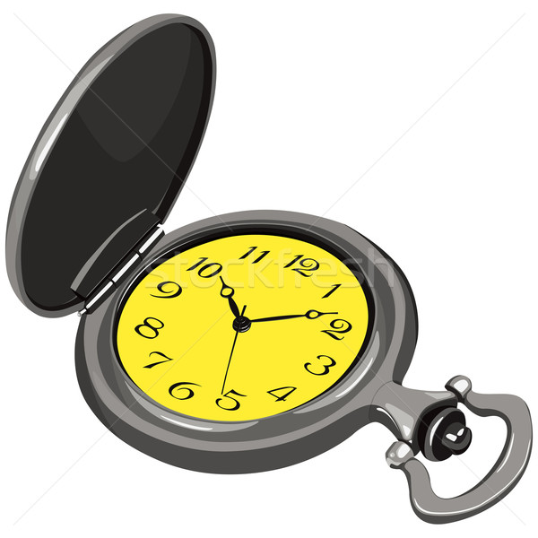 Taschenuhr Uhr Metall Tabelle Zeit Retro Stock foto © tshooter