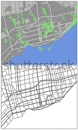 Toronto hartă oraş albastru şosea Imagine de stoc © tshooter