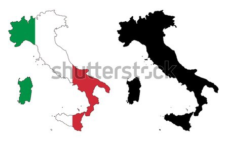 Włochy Pokaż banderą czerwony kraju rysunek Zdjęcia stock © tshooter