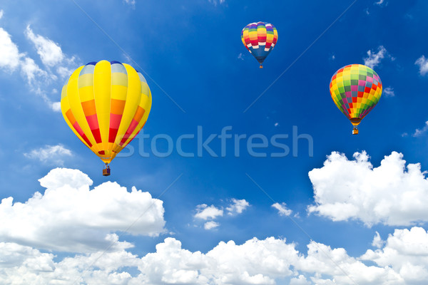 colorful hot air balloon against blue sky Stock photo © tungphoto