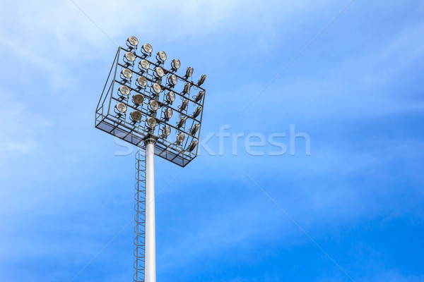 big spotlight tower at sport arena stadium Stock photo © tungphoto