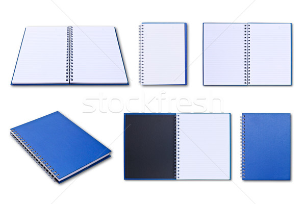 Bleu portable isolé blanche bureau livre [[stock_photo]] © tungphoto