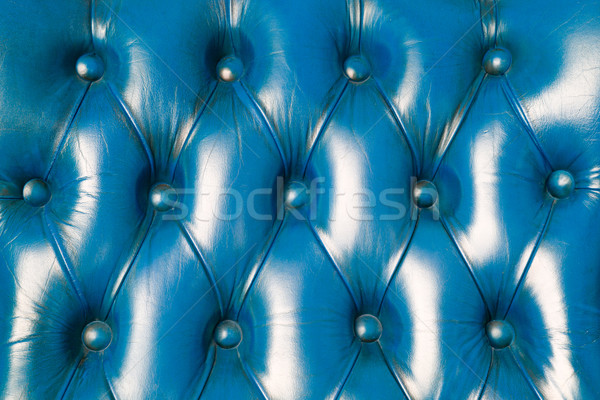 Stock photo: texture of blue leather for background