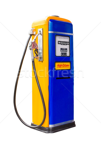vintage gasoline fuel pump dispenser isolated with clipping path Stock photo © tungphoto