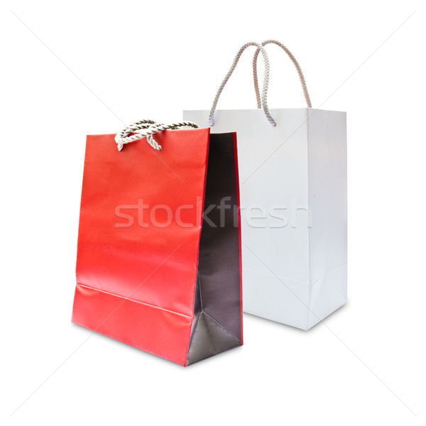 Rouge blanche papier panier isolé sac [[stock_photo]] © tungphoto