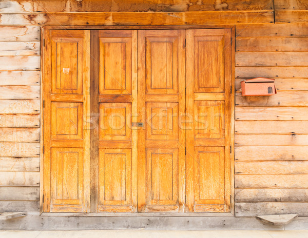 Vintage bois porte bâtiment design maison [[stock_photo]] © tungphoto