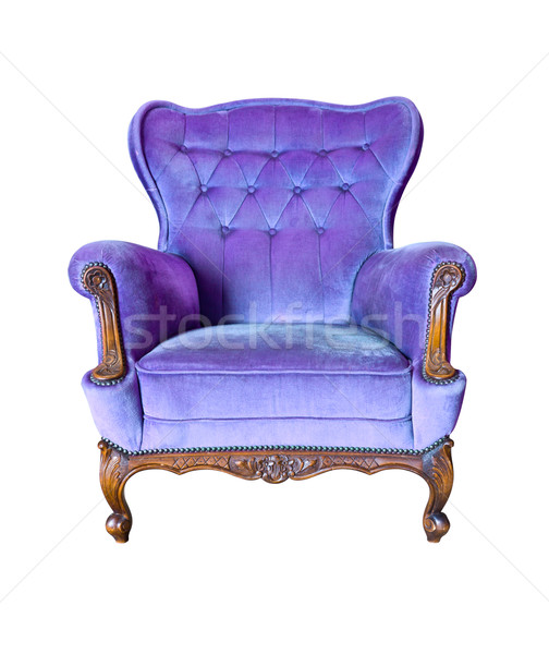 Stock photo: vintage purple luxury armchair isolated with clipping path