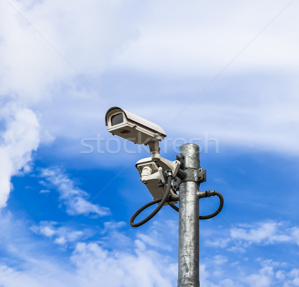 surveillance camera against blue sky Stock photo © tungphoto