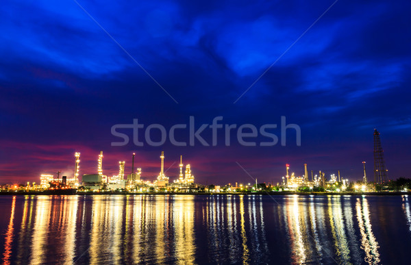Oil refinery plant at twilight morning  Stock photo © tungphoto