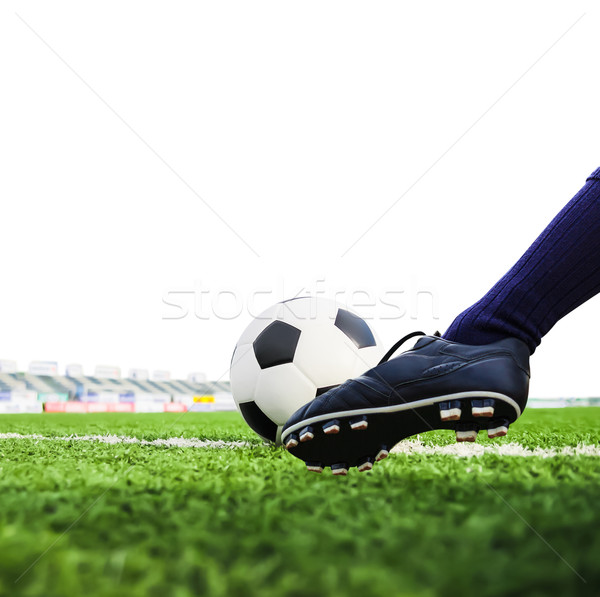 foot shooting football isolated Stock photo © tungphoto