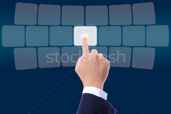 hand pushing on button touch screen Stock photo © tungphoto