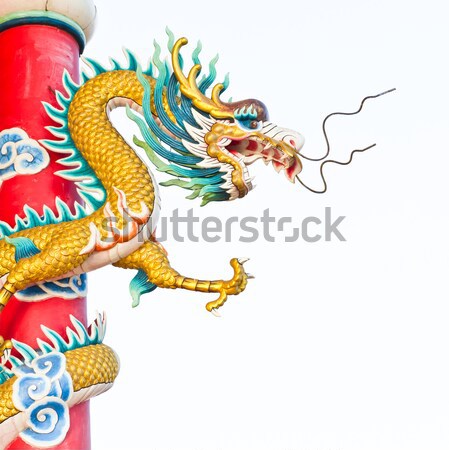 dragon statue isolated in chinese temple Stock photo © tungphoto