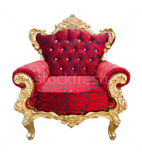 luxury red and golden armchair isolated with clipping path Stock photo © tungphoto