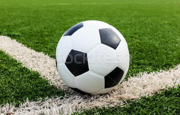 football on green grass field conner Stock photo © tungphoto