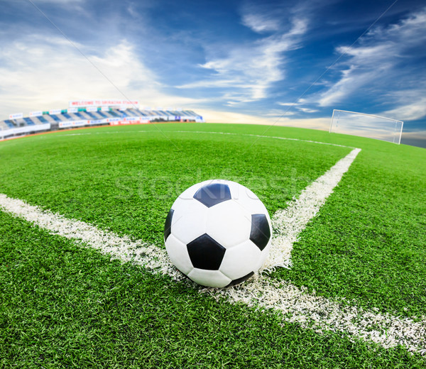 Balón de fútbol hierba verde campo fútbol deporte fútbol Foto stock © tungphoto