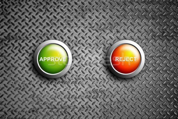 approve and reject button on diamond steel texture Stock photo © tungphoto