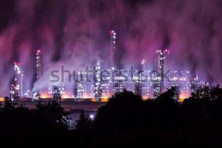 oil refinery plant and smoke at twilight morning Stock photo © tungphoto
