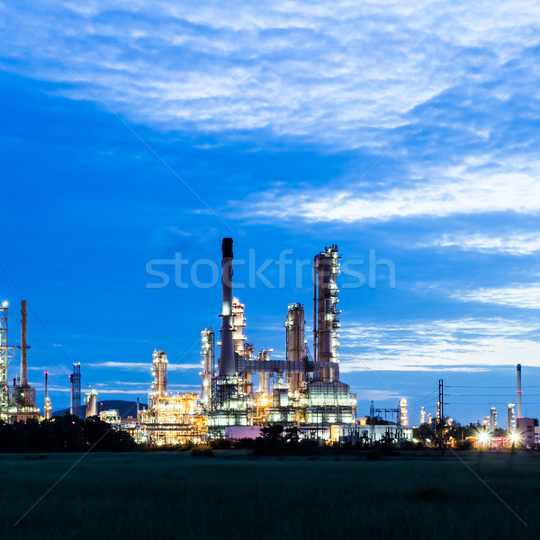 Oil refinery plant at twilight morning Stock photo © tungphoto