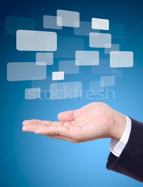 Buttons on hand Stock photo © tungphoto