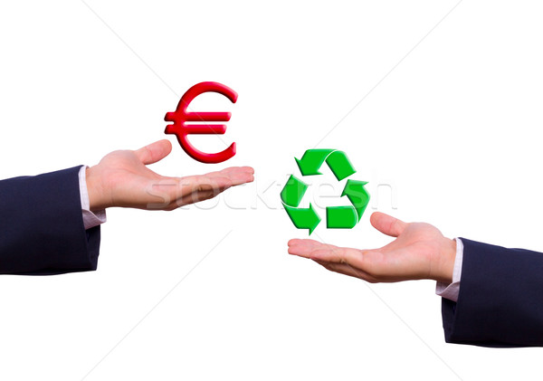 Main échange euros recycler signe ciel [[stock_photo]] © tungphoto