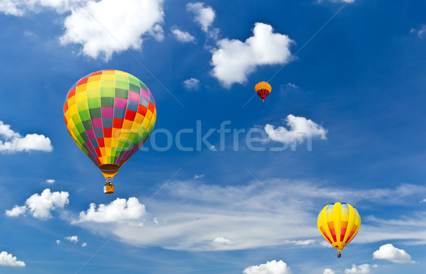 Stock fotó: Színes · hőlégballon · kék · ég · égbolt · sport · nyár