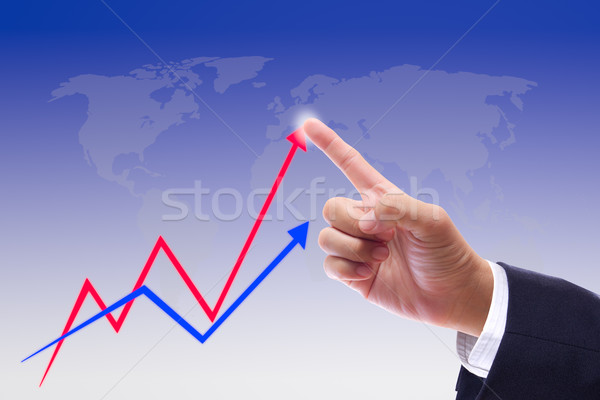 hand bring up the graph Stock photo © tungphoto