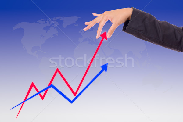 hand bring up the graph Stock photo © tungphoto