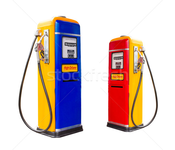 Stock photo: vintage gasoline fuel pump dispenser isolated with clipping path