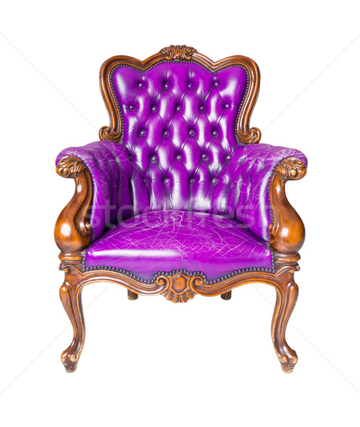 [[stock_photo]]: Luxe · pourpre · cuir · fauteuil · isolé · mode