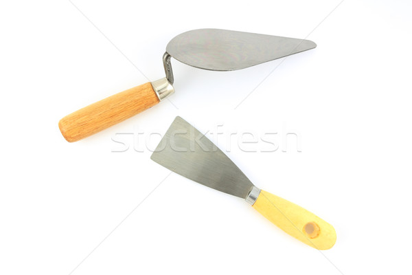 lute trowel and wall scraper isolated on white background Stock photo © tungphoto
