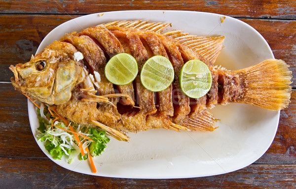 fired fish with fishsauce delicious thai food Stock photo © tungphoto