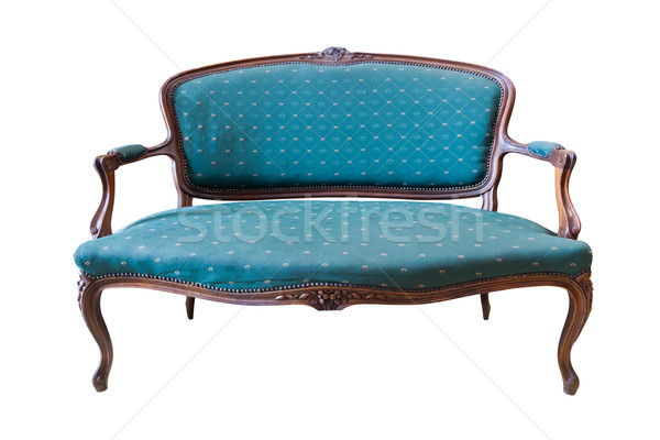 vintage green luxury armchair isolated with clipping path Stock photo © tungphoto