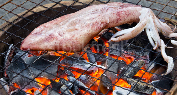 焼き イカ ストーブ 食品 魚 海 ストックフォト © tungphoto