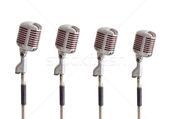 vintage microphone isolated on white background Stock photo © tungphoto