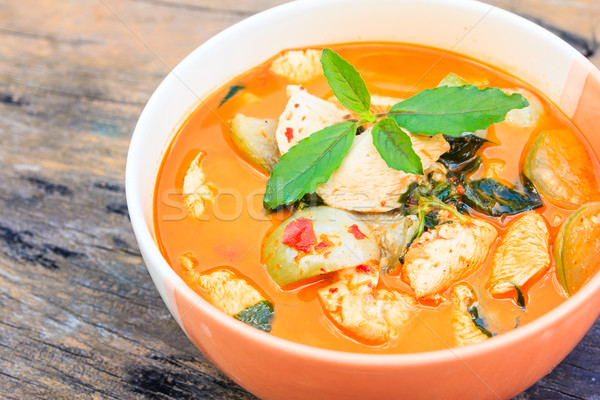 chicken red curry, delicious thai cuisine Stock photo © tungphoto
