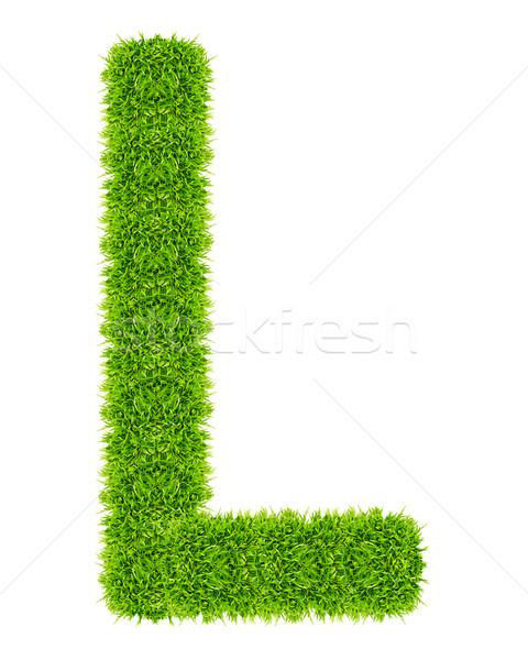 green grass letter L Isolated Stock photo © tungphoto