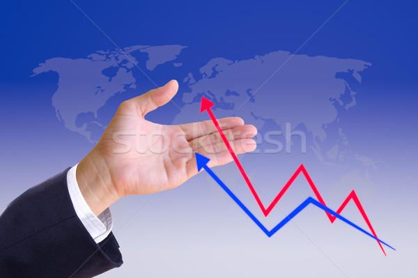 hand bring up the graph Stock photo © tungphoto