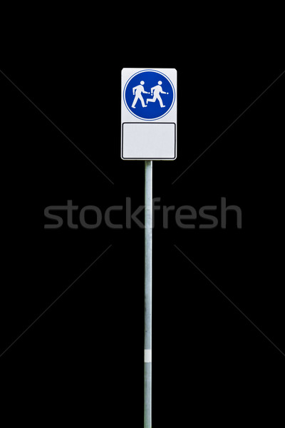 Yürümek yol imzalamak yalıtılmış siyah sağlık Stok fotoğraf © tungphoto