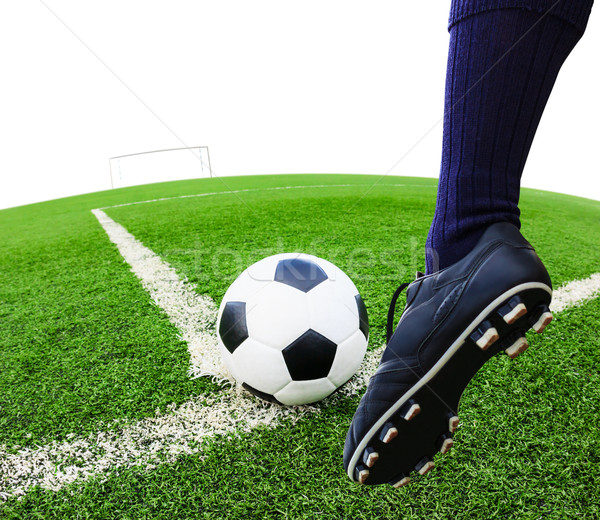 foot kicking soccer ball isolated Stock photo © tungphoto