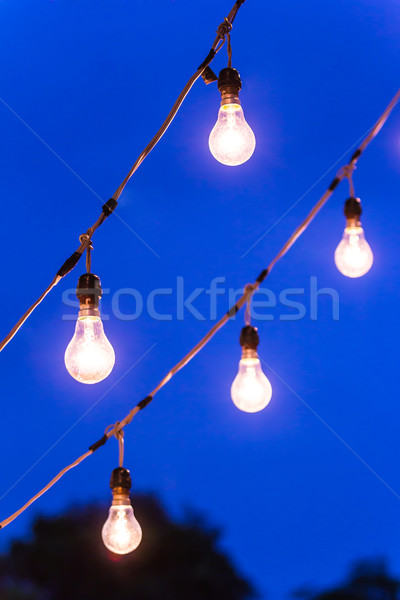 電球 夕暮れ 光 デザイン ガラス ランプ ストックフォト © tungphoto