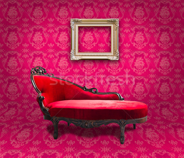 red luxury sofa and frame in pink room Stock photo © tungphoto