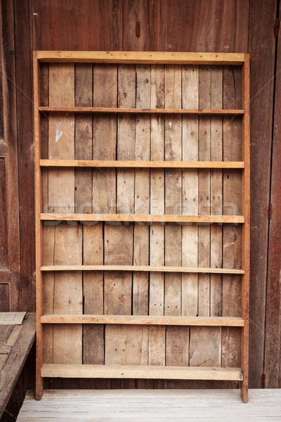 vintage wooden shelf Stock photo © tungphoto